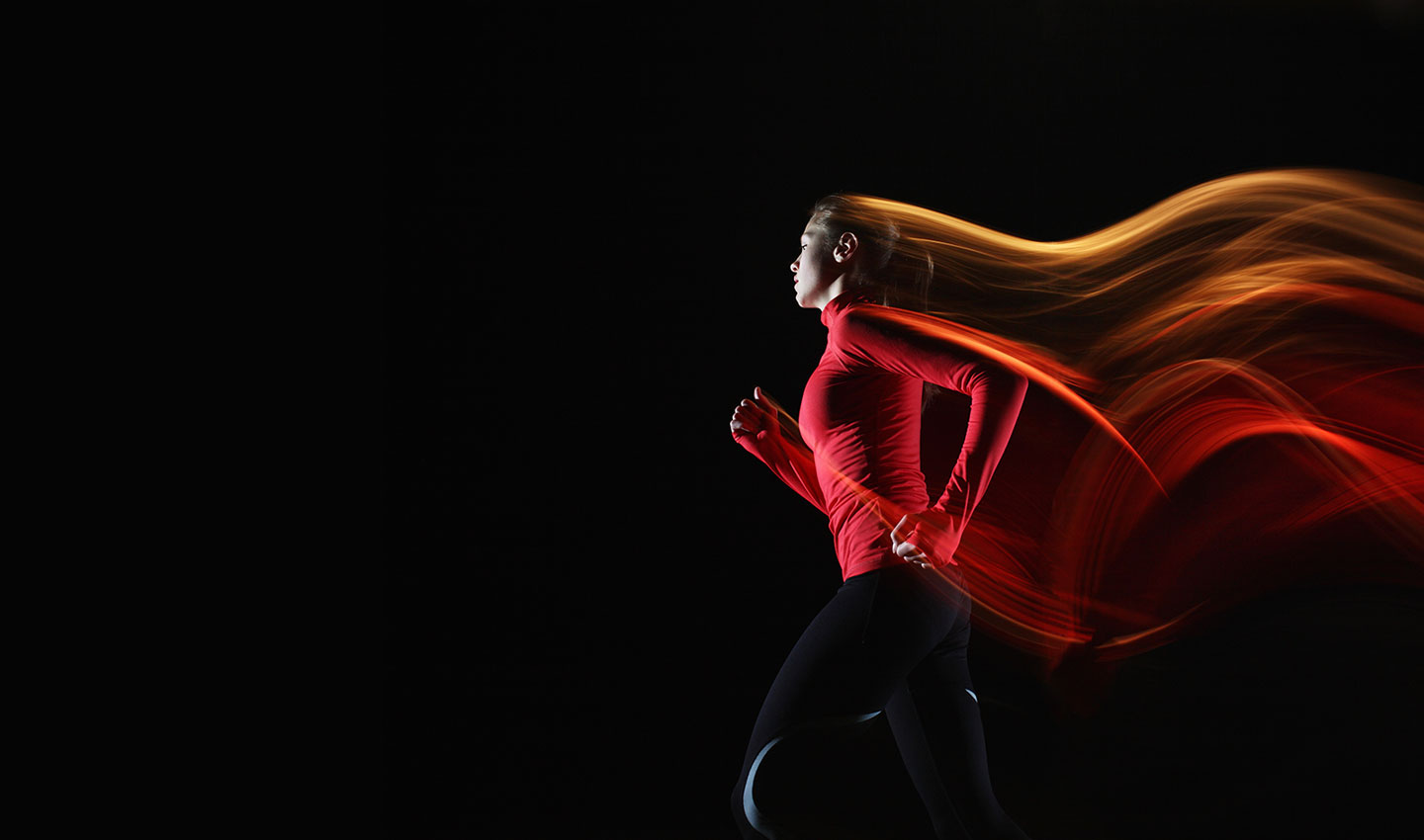 Person running, moving forward