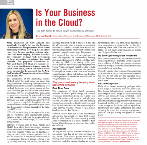 Is your business in the cloud? - Jess Radich