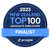 new zealand top 100 graduate employers finalist badge