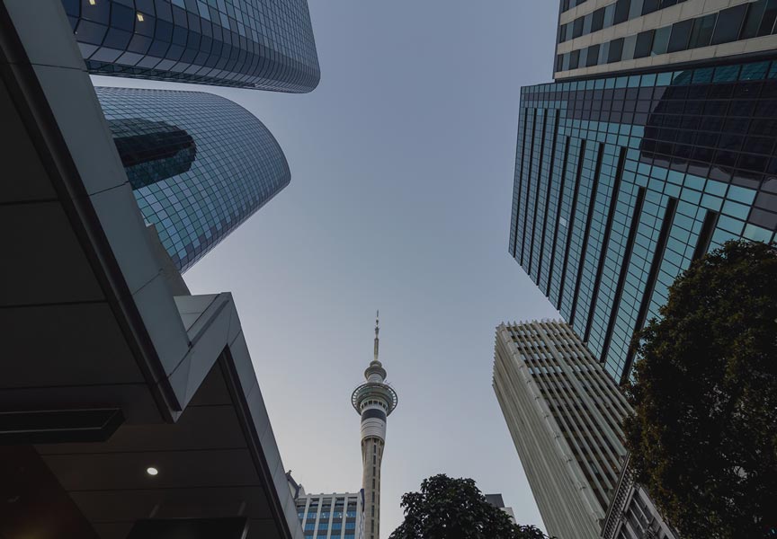 Auckland skyline at dawn