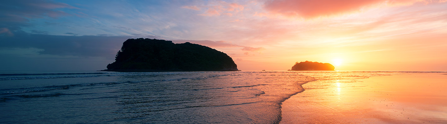 Sunrise over beach