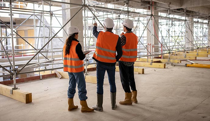 red construction hard hat
